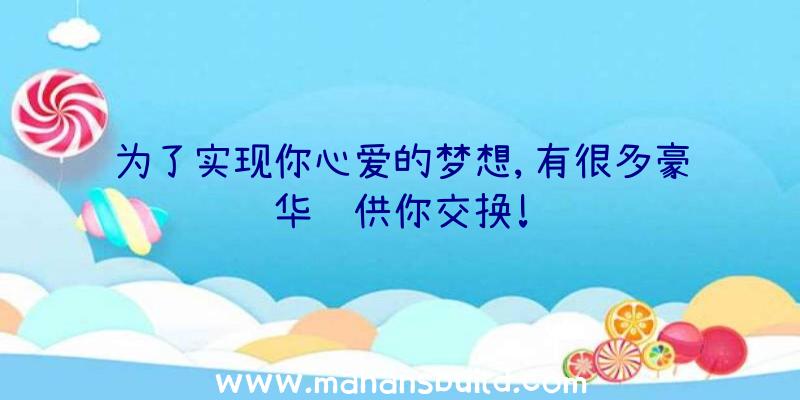 为了实现你心爱的梦想,有很多豪华车供你交换!