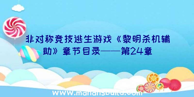 非对称竞技逃生游戏《黎明杀机辅助》章节目录——第24章