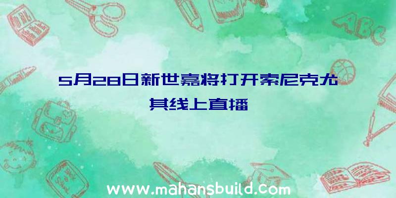 5月28日新世嘉将打开索尼克尤其线上直播